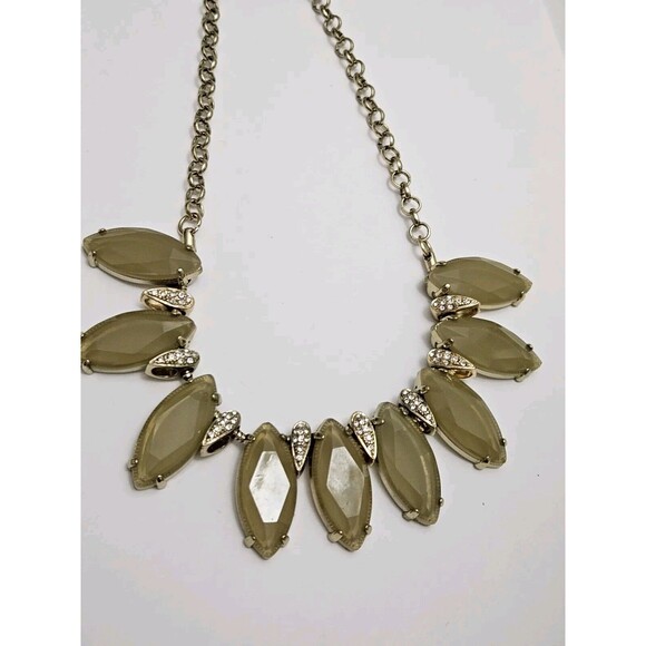 Golden Tone Rhinestone Yellow Plastic Choker Collar Adjustable Length. Pre-owned - Picture 1 of 4